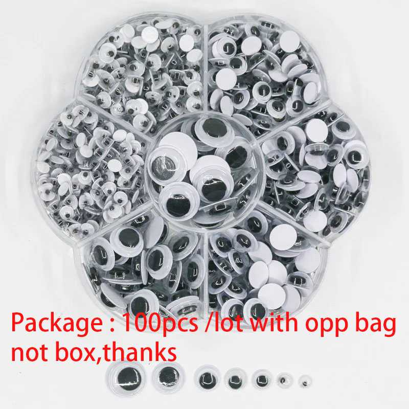 Art Craft Toys - 100Ps Self-Adhesive Wiggly Googly Doll Eye
