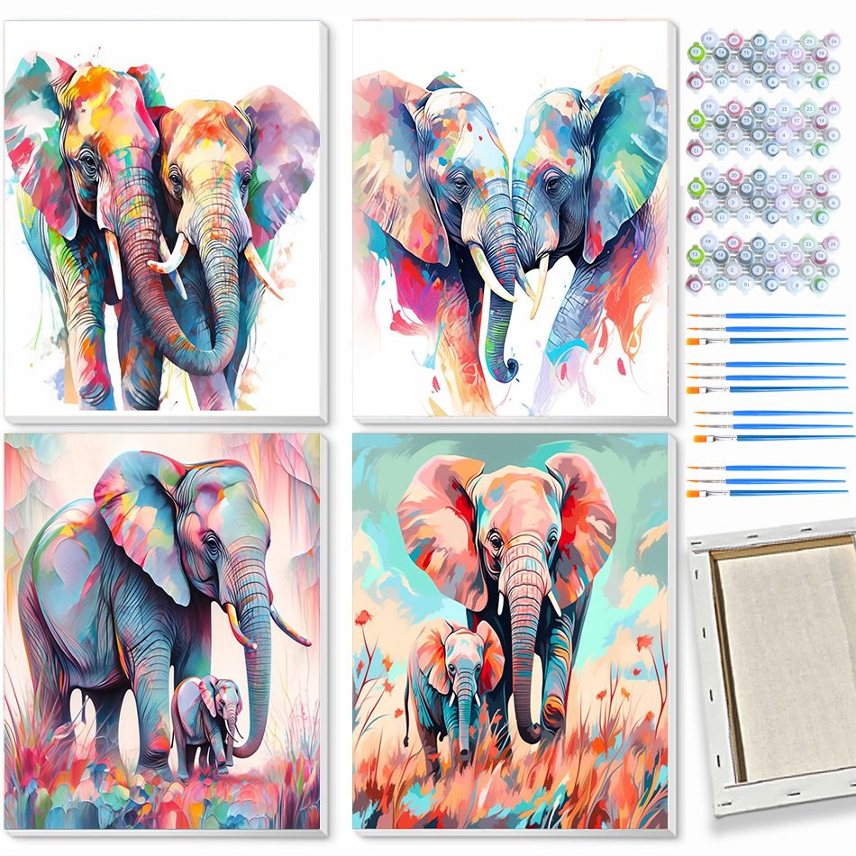 Art Craft Elephant - CHENISTOR Elephant Paint By Numbers Handiwork