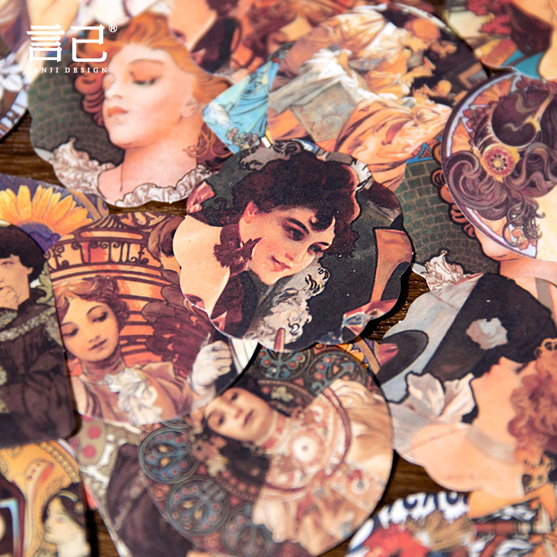 40 Sheets Mucha Themed Sticker - Art Craft Journal recension och pris