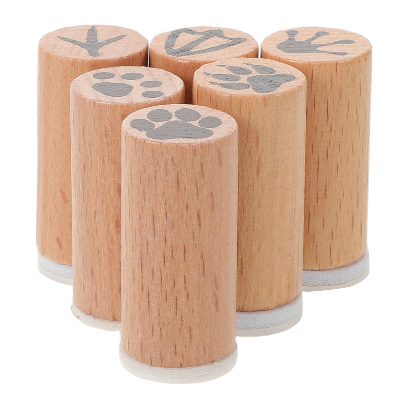 6Pcs Wooden Animal Footprint R - Art Craft Journal recension och pris