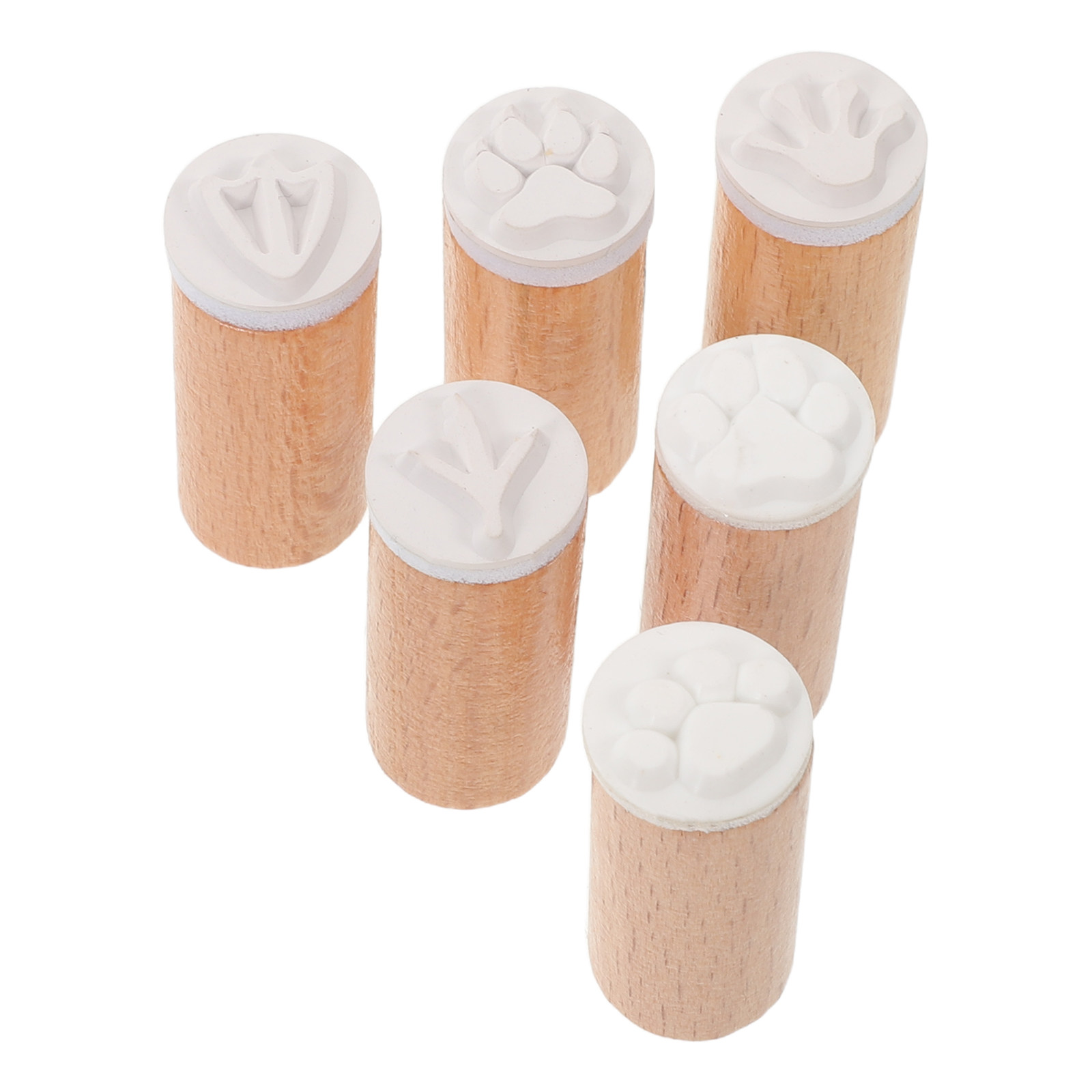 6Pcs Wooden Animal Footprint R - Art Craft Journal recension och pris