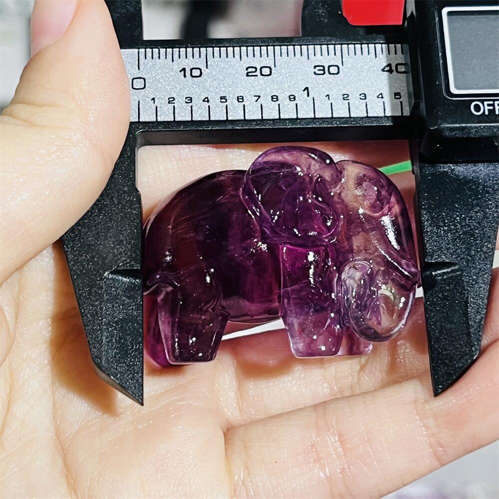 2PCS Colored Fluorite Crystal  - Art Craft Elephant recension och pris