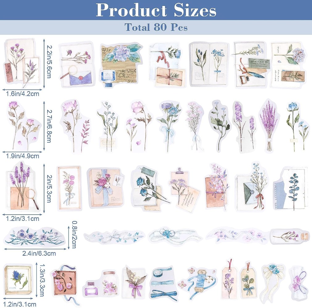 80PCS Lavender Scrapbook Stick - Art Craft Journal recension och pris