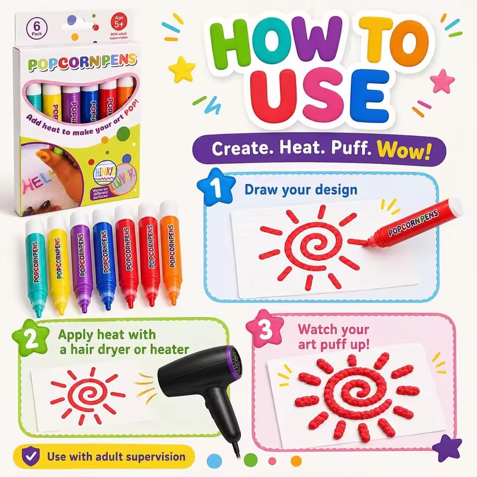 Puffy Popcorn Pen Set, Smooth  - Art Craft Journal recension och pris