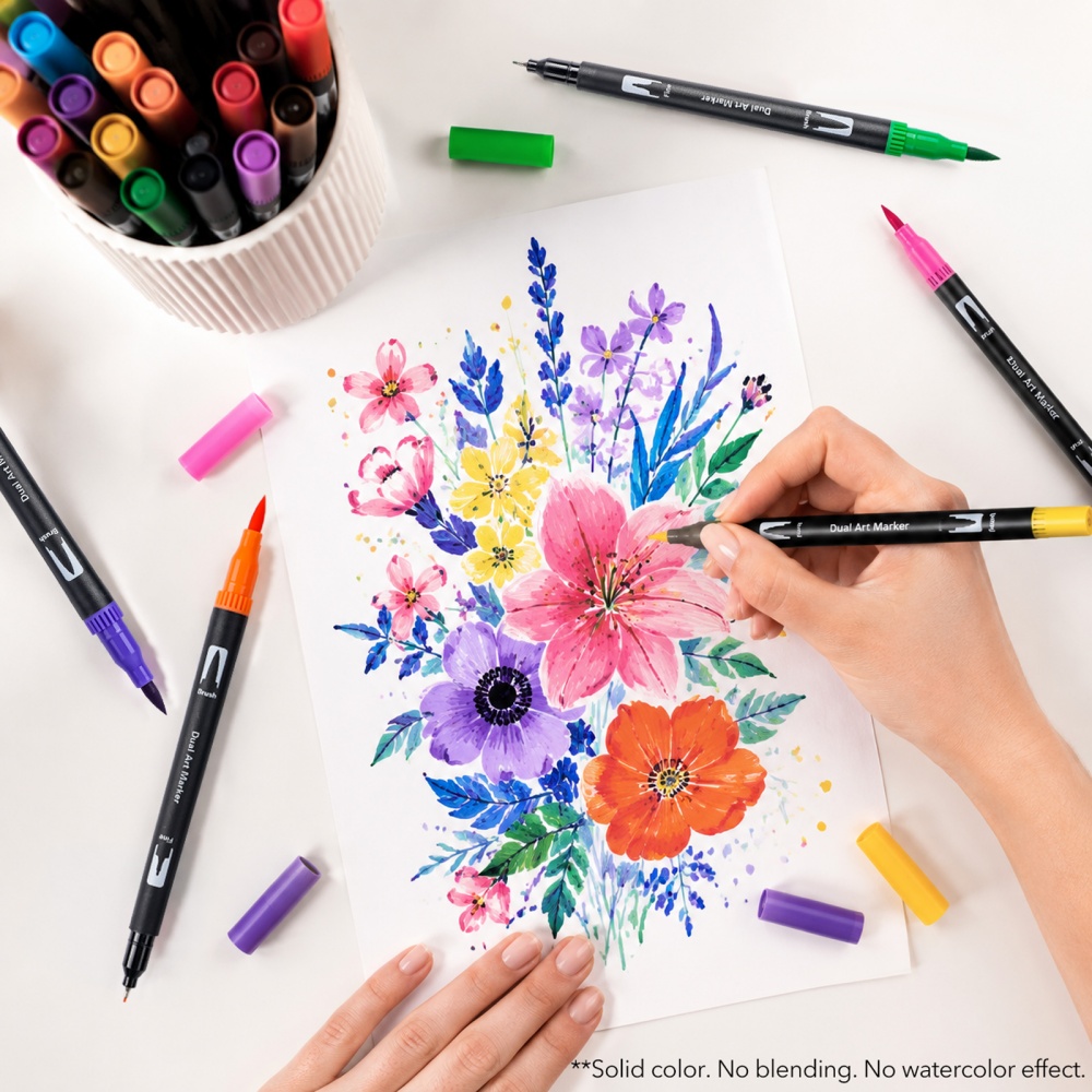 1 Set Water-Based Dual Tip Col - Art Craft Journal recension och pris