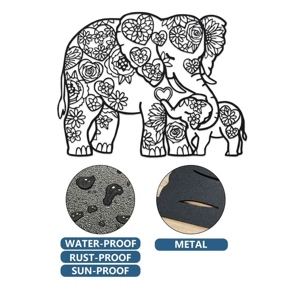 Iron Elephant with Floral Hear - Art Craft Elephant recension och pris