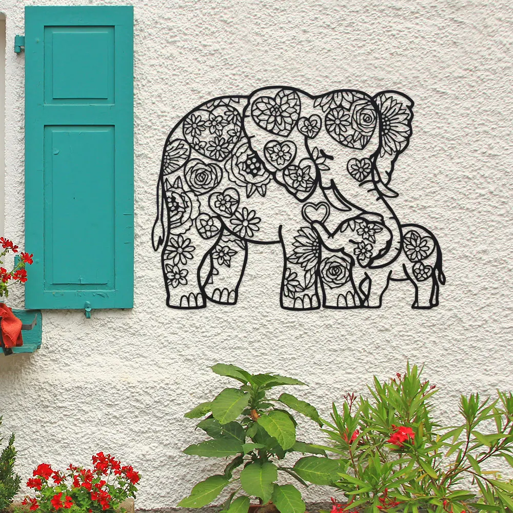 Iron Elephant with Floral Hear - Art Craft Elephant recension och pris