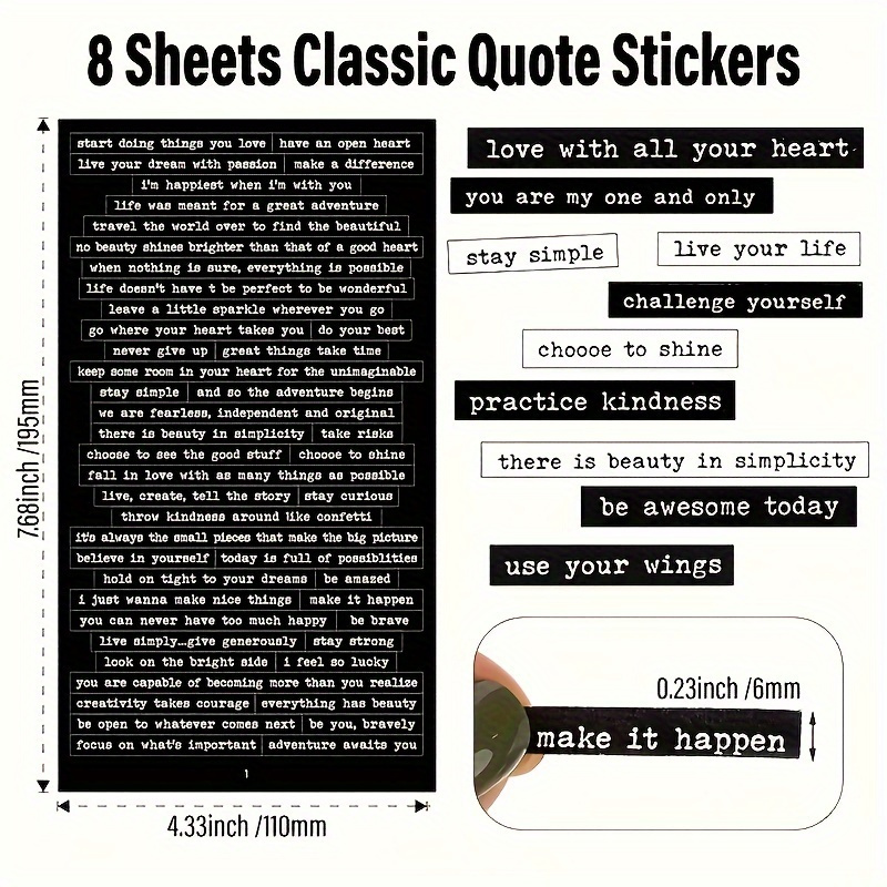 406pcs Inspirational Quote Sti - Art Craft Journal recension och pris