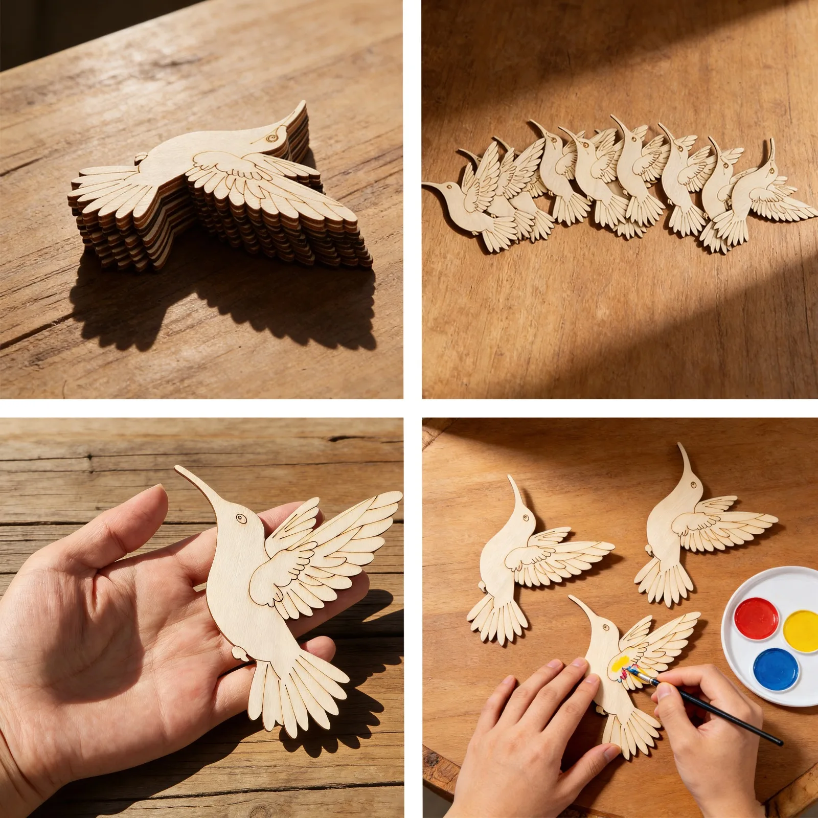 10pcs Unfinished Wood Animal B - Art Craft Us recension och pris