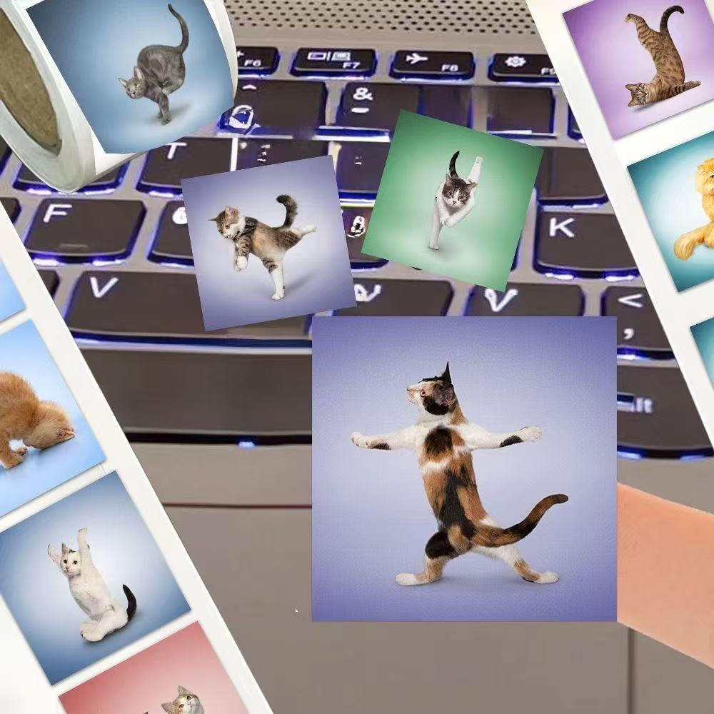 500pcs Cute Cat Roll Stickers  - Art Craft Journal recension och pris