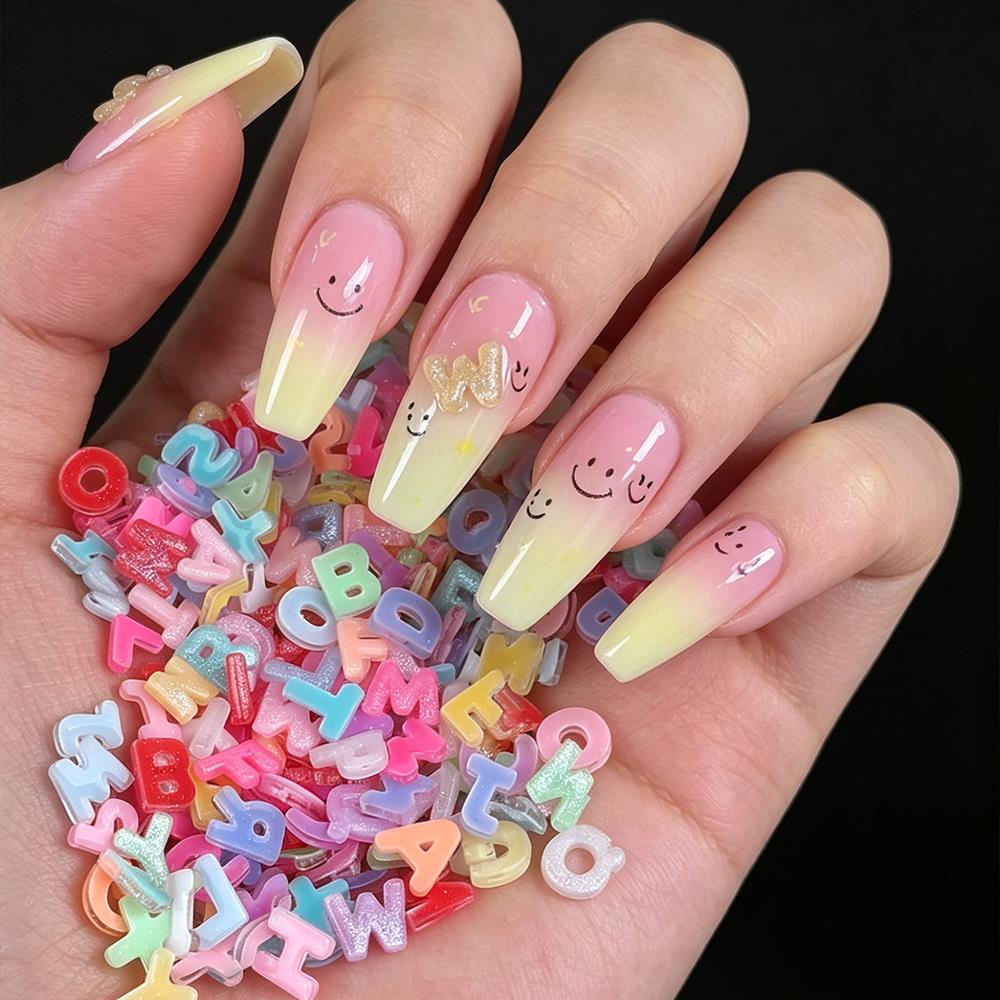 100Pcs 3D Colorful Letter Nail - Art And Craft Letter Z recension och pris