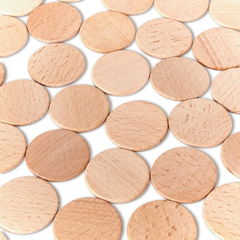 50PCS Round Unfinished Wood Cu - Art Craft Game recension och pris