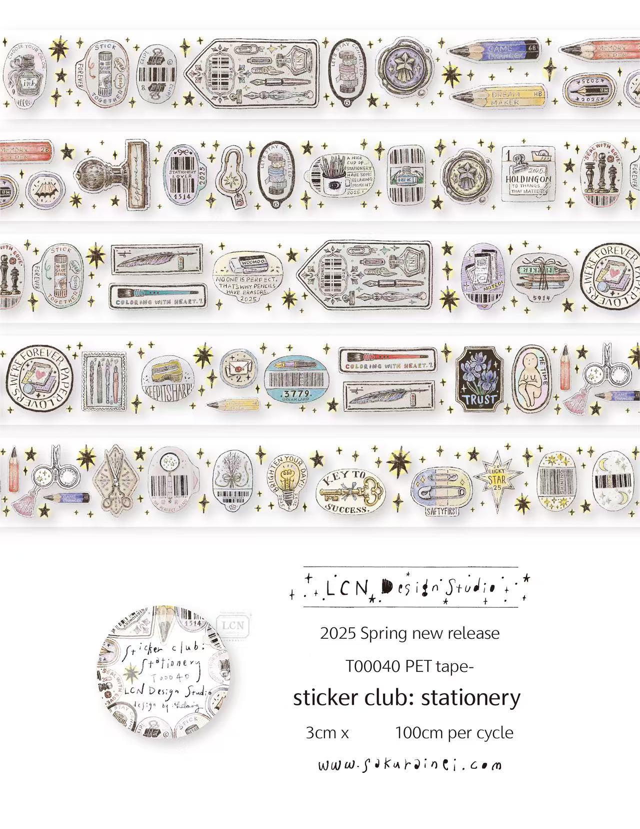 1 Loop LCN Vintage Sticker Clu - Washi Tape Rolls recension och pris