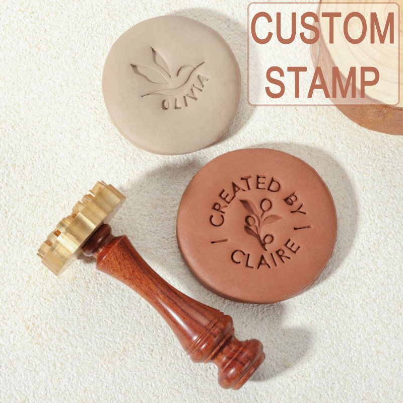 Custom Pottery Stamp for Clay, - Art Craft Logo Design recension och pris