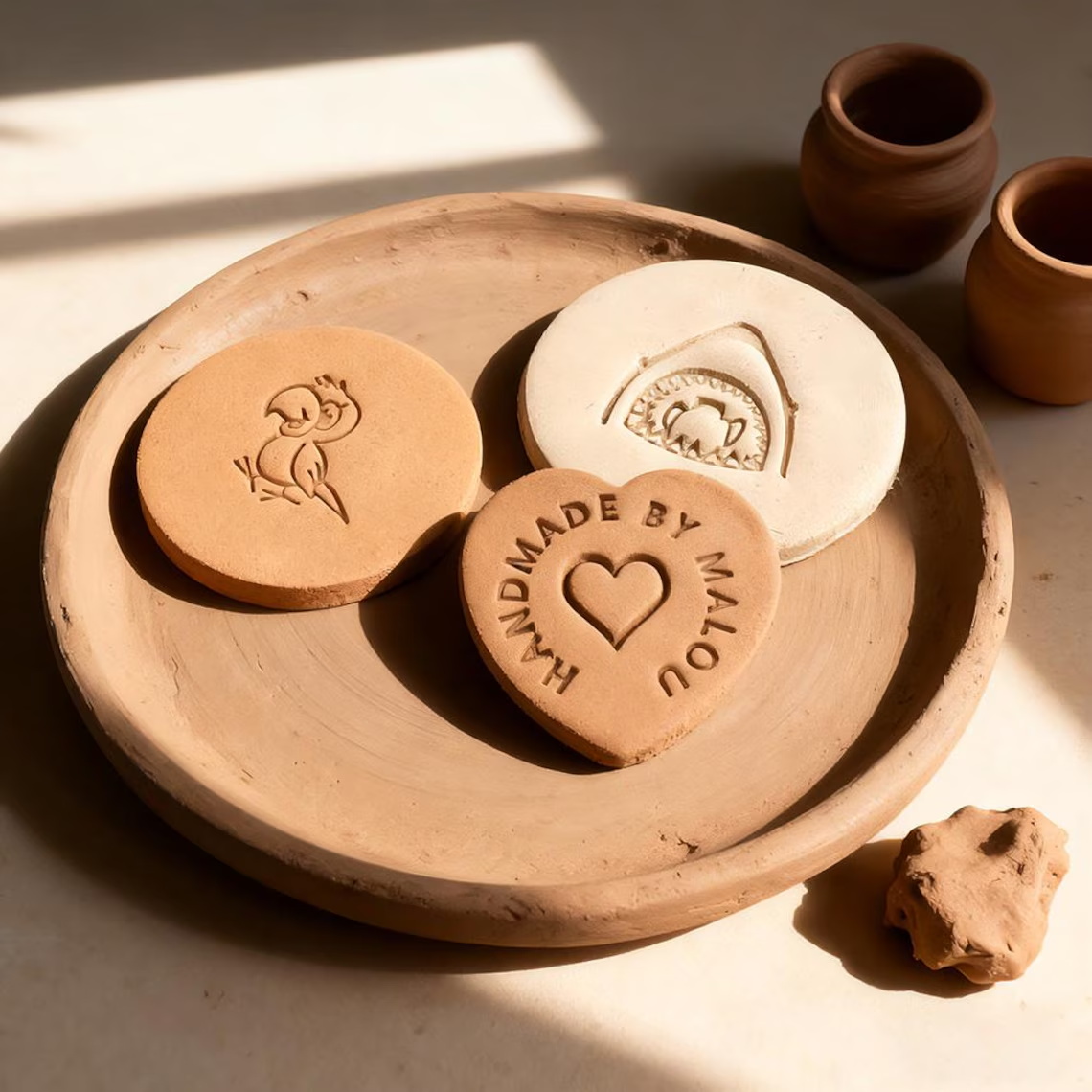 Custom Pottery Stamp for Clay, - Art Craft Logo Design recension och pris