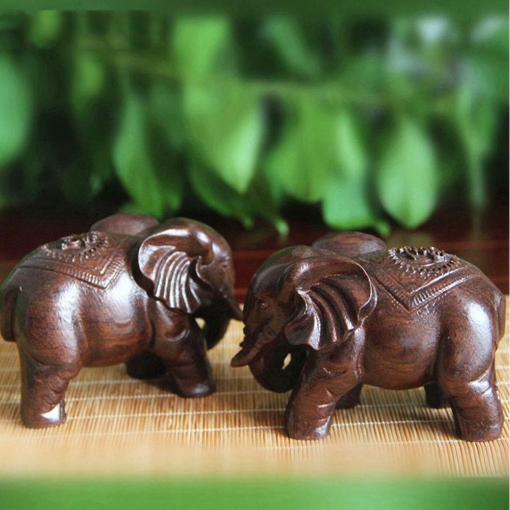 Wooden Elephant Sculpture Deco - Art Craft Elephant recension och pris